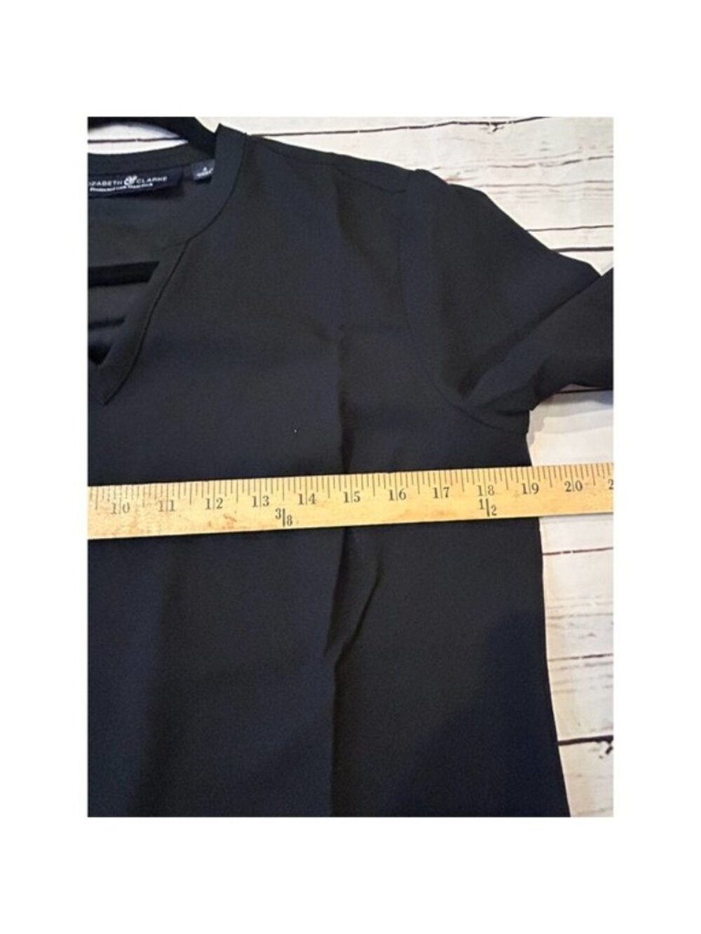 Black V Neck Stain Resistant Shirt - Picture 5 of 7